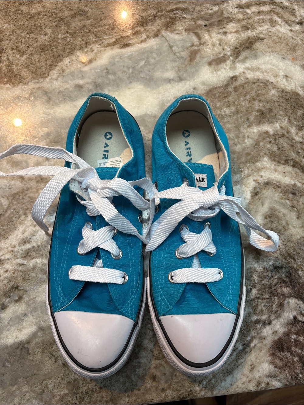 Airwalk Teal Canvas Low-Top Sneakers with White Laces
